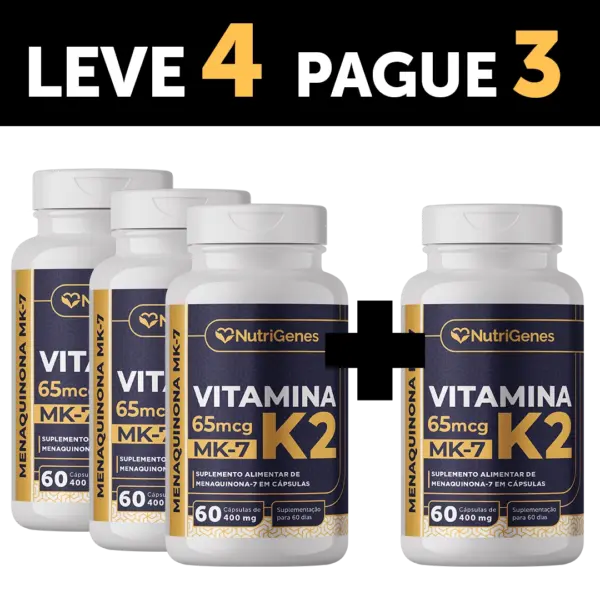 VITAMINA K2 60 CÁPSULAS - LEVE 4 PAGUE 3