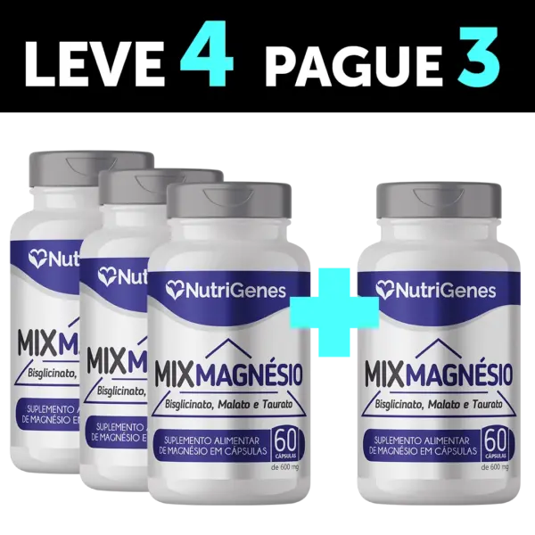 MIX MAGNÉSIO 60 CÁPSULAS - LEVE 4 PAGUE 3