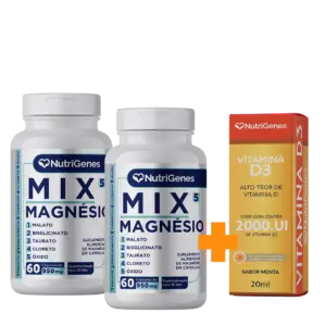 Compre 2 MIX 5 MAGNÉSIO e Ganhe 1 VITAMINA D3 de Brinde