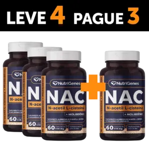 NAC (N-Acetil L-Cisteína) + Molibdênio - LEVE 4 PAGUE 3